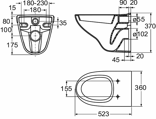 7721501201 Подвесной унитаз настенный Белый IDO  Швеция  - Вид №3