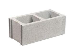 Однокамерный бетонный вибро-сжатый блок для кладки