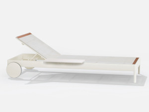 Детская кроватка из окрашенного алюминия и ткани Batyline с колесами и журнальным столиком