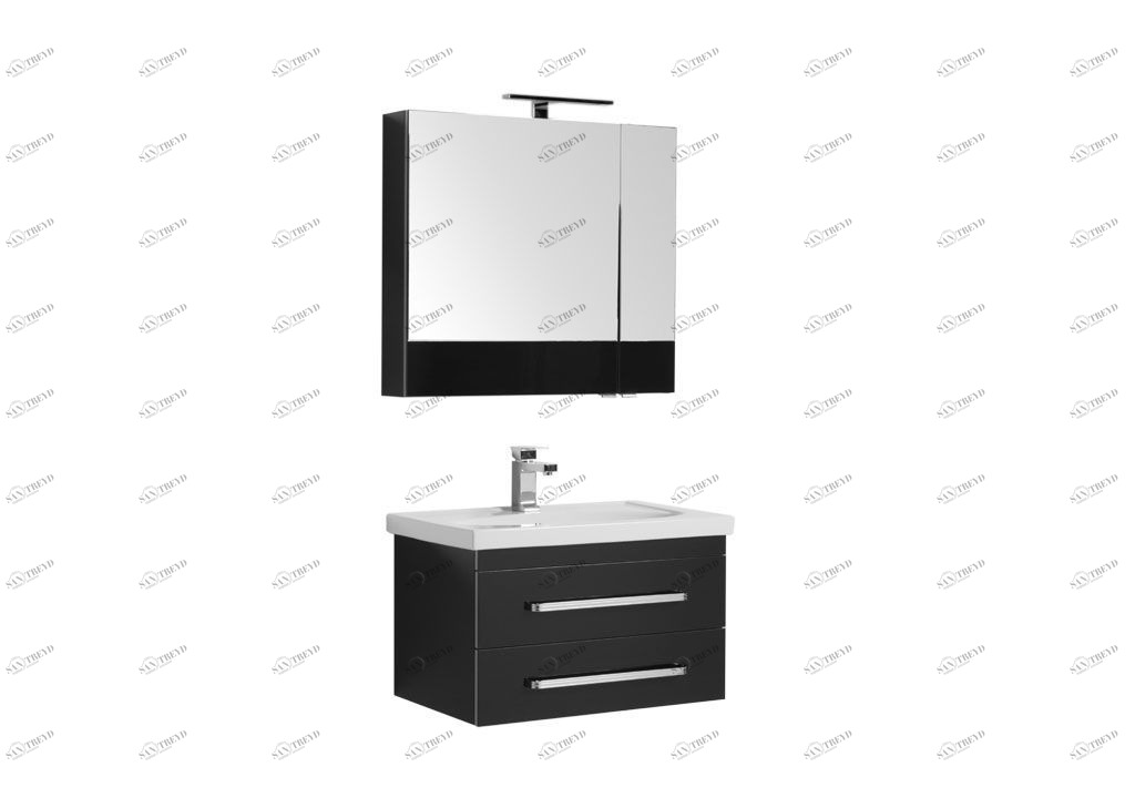 Мебель для ванной Aquanet Сиена 70 черный (подвесной 2 ящика) 00196508