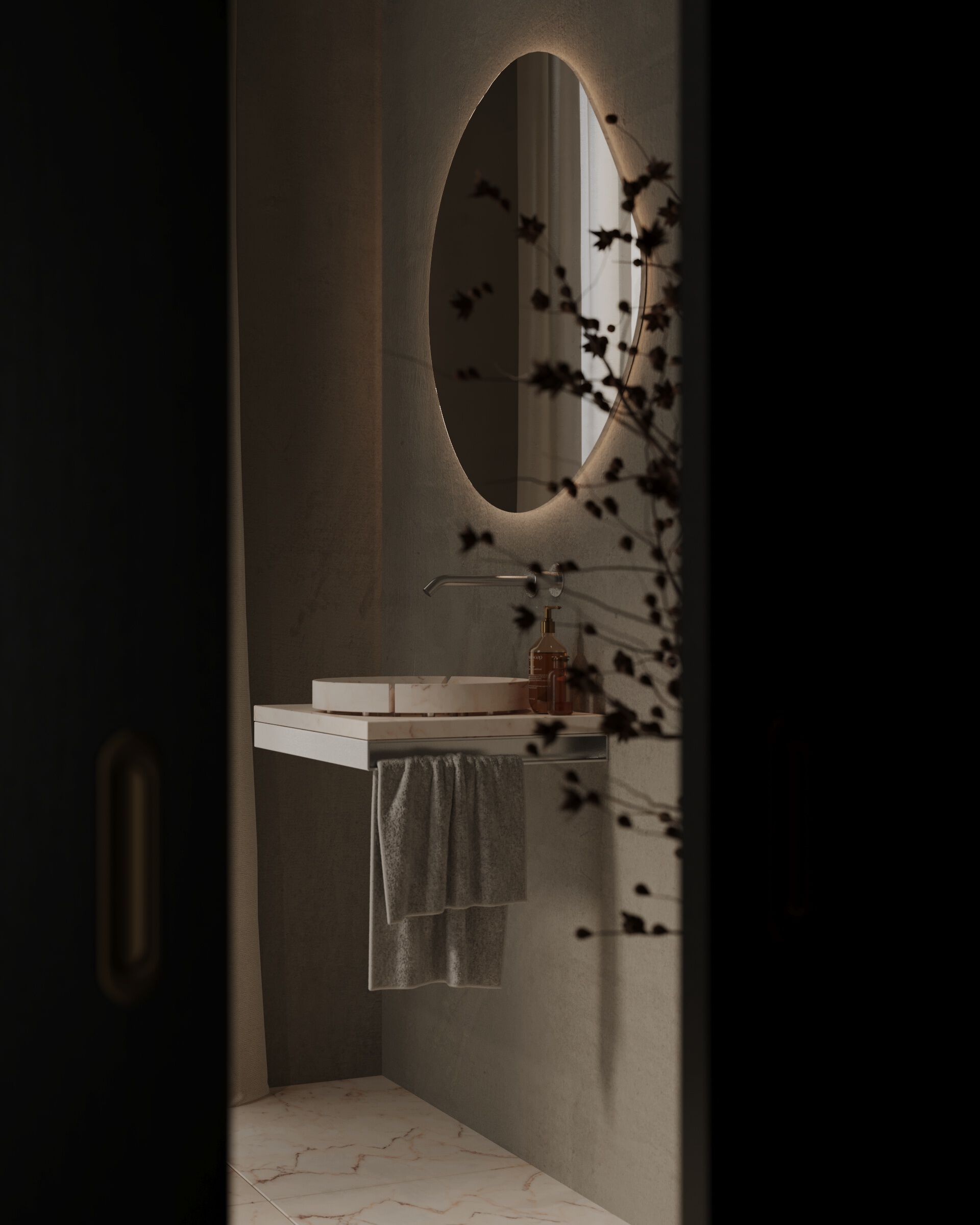 Мраморная столешница круглый умывальник Maami Home VIÇOSA ARCH-00082161 - Вид №5