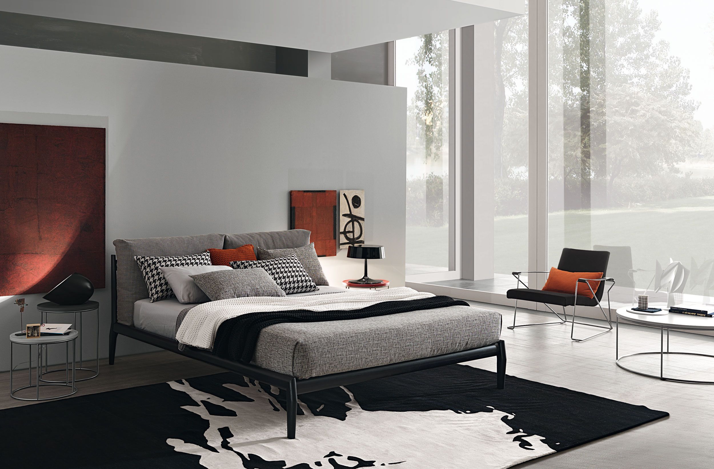 Съемная двуспальная кровать с мягким изголовьем MisuraEmme ELADIO ARCH-00063220 - Вид №1