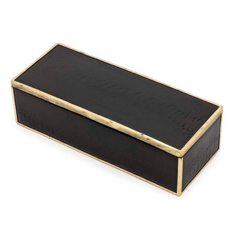 600615-90 ABHIKA КОРОБКА CROCO SKIN BIG BLACK 