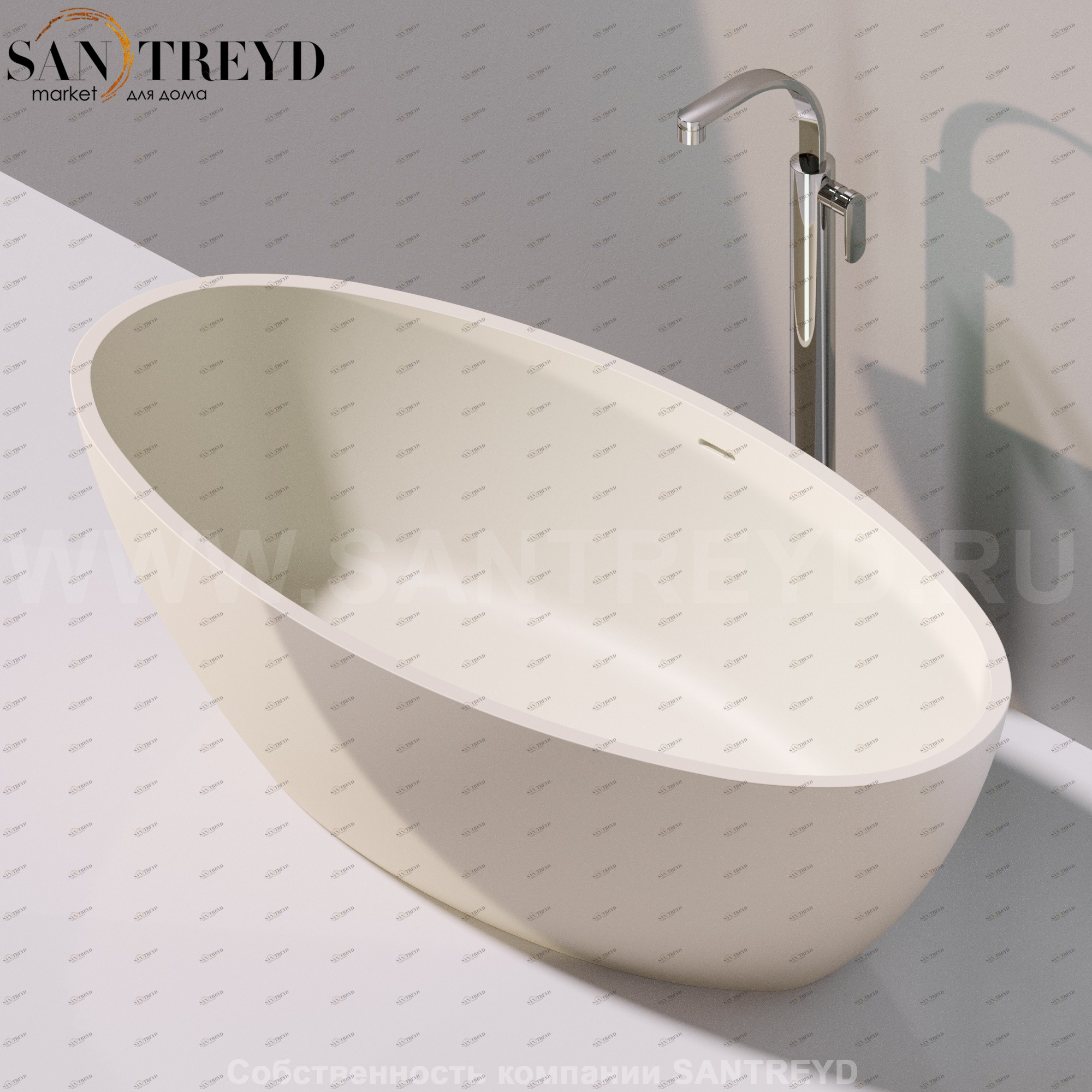 Flaminia APP Ванна свободностоящая 165 см бежевая AP165V.9003 Ceramica Flaminia AP165V9003