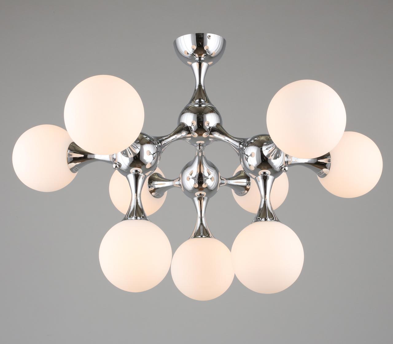 Потолочная люстра Omnilux Ronta OML-93107-09 OMNILUX ДИЗАЙНЕРСКИЕ, RONTA 328321 Белый;хром  - Вид №2
