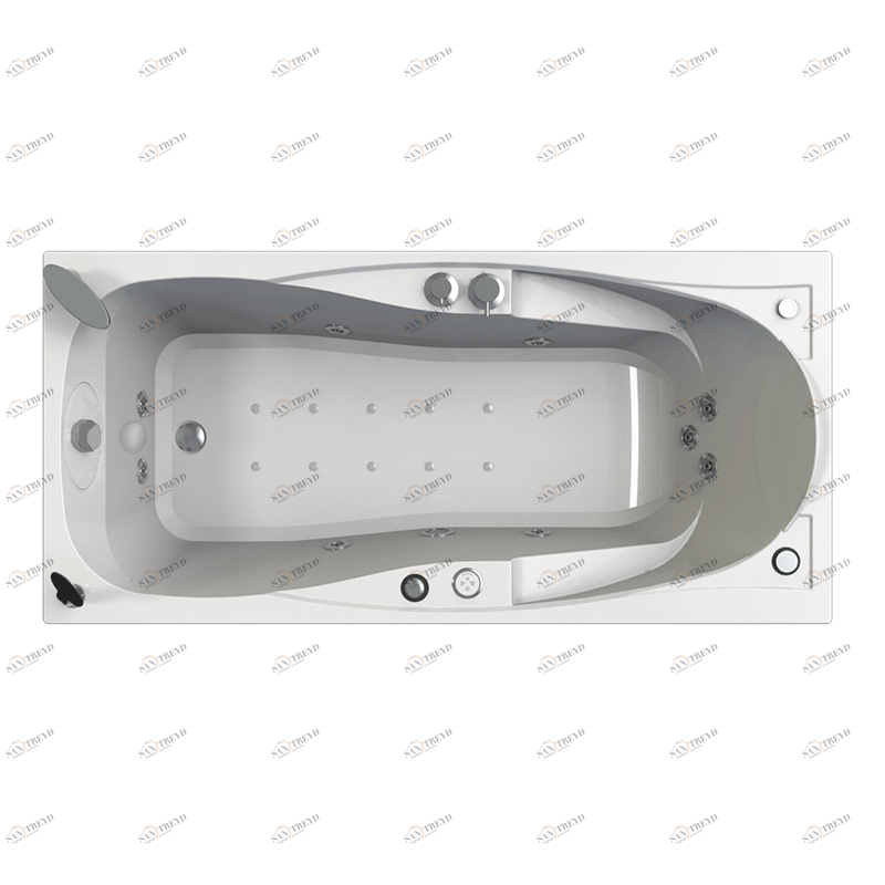 Гидромассаж "Лечебный Chrome" на ванну Парма-дона (двигатель 900 Вт, джет Джереми - 9 шт.) Radomir 1-65-2-0-2-035