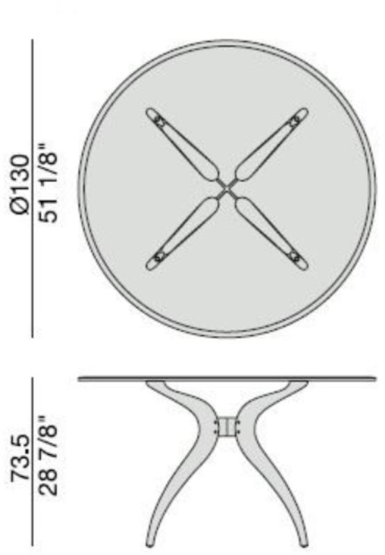 Porada Круглый обеденный стол из хрусталя Iron sun-id-1455700 - Вид №1