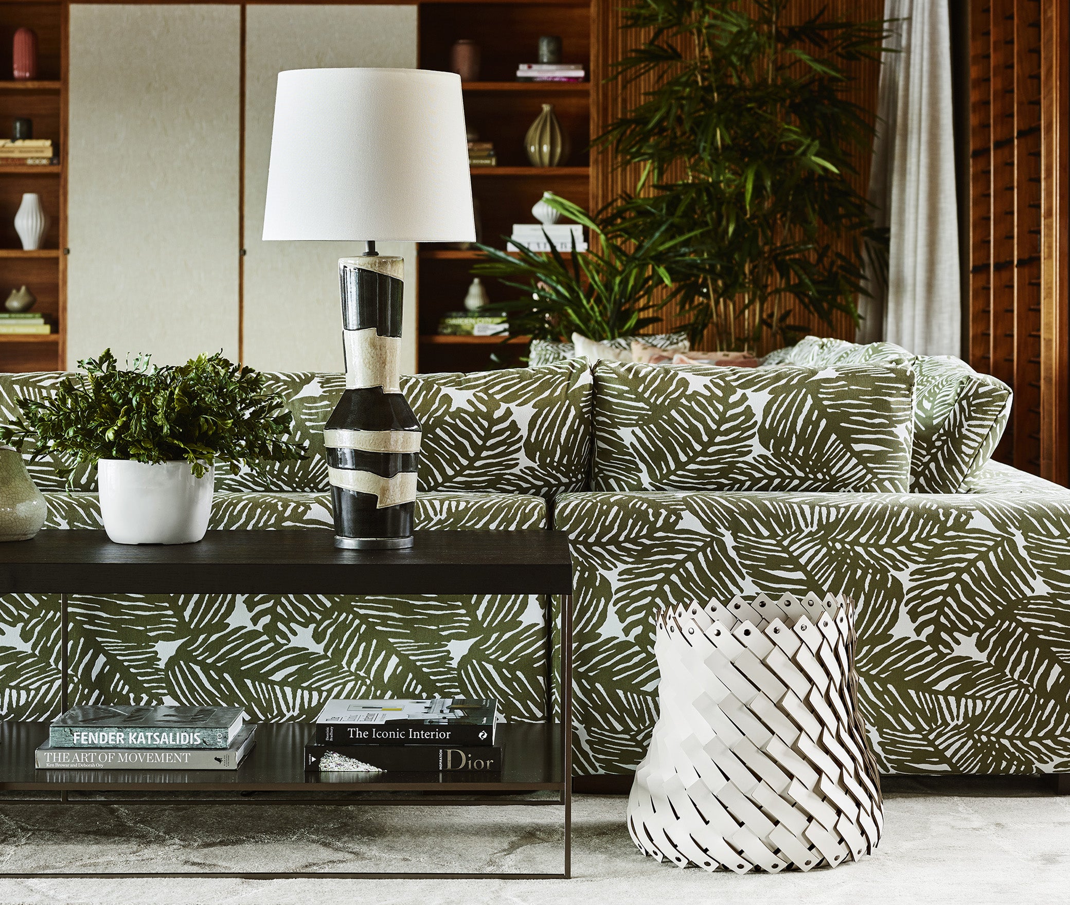 Корзина Almeria Medium - Ø 40XH42 см / регенерированная кожа_темно-серый Pinetti 00.1144.082.055 - Вид №3