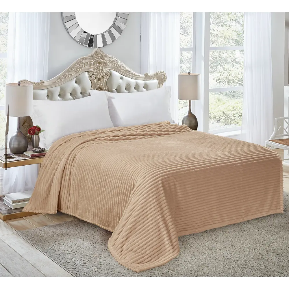 Плед Strips 150x200 см велсофт цвет коричневый Santreyd STLM-2005071 - Вид №4