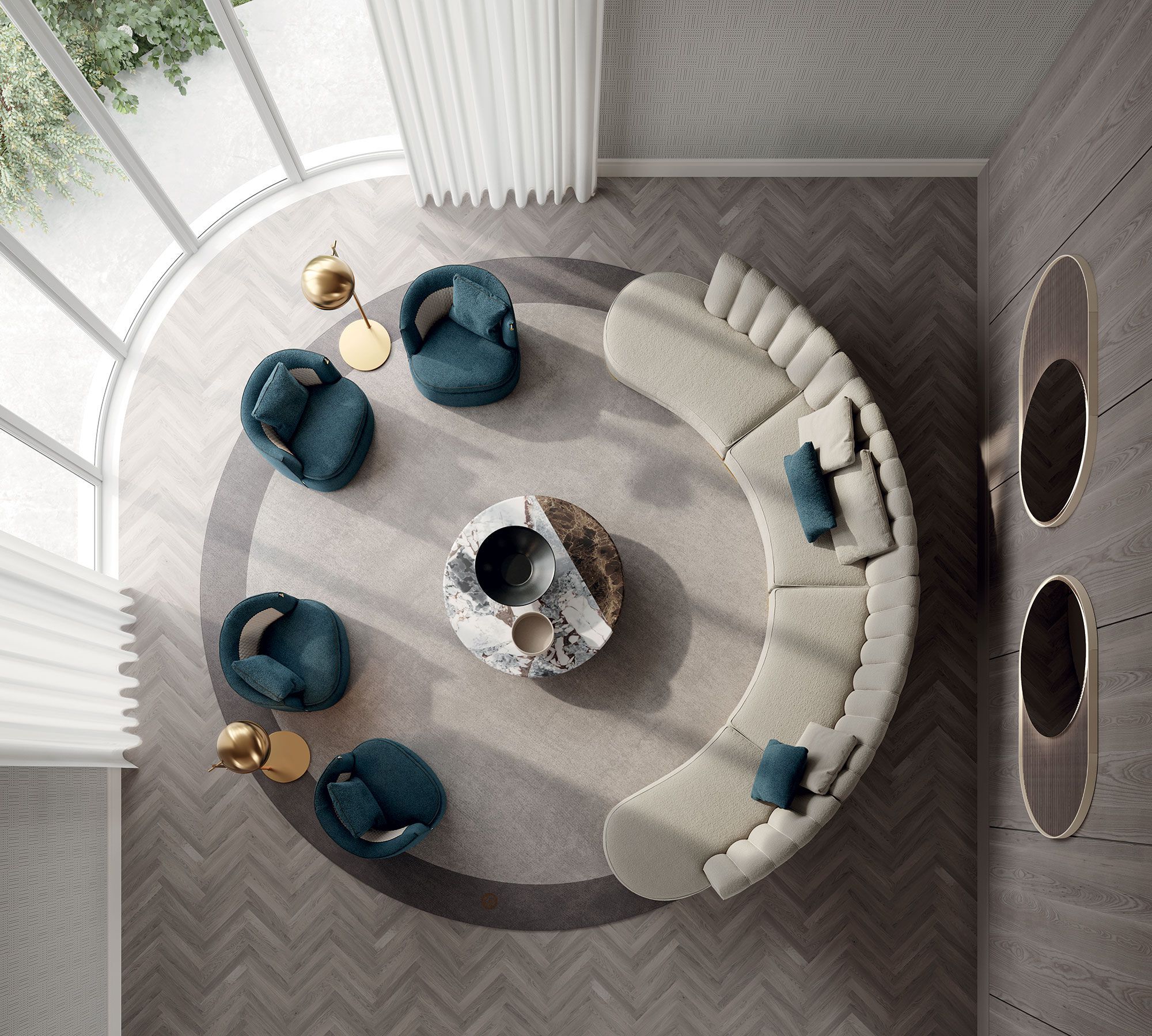 Модульный тканевый диван Vittoria Frigerio Farnese ARCH-00145128 - Вид №3