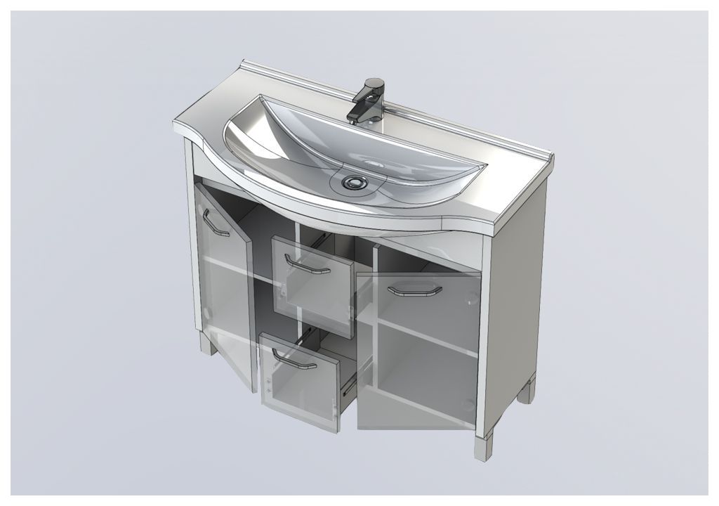 Тумба с раковиной Aquanet Донна 100 венге 0016918300168866 - Вид №4