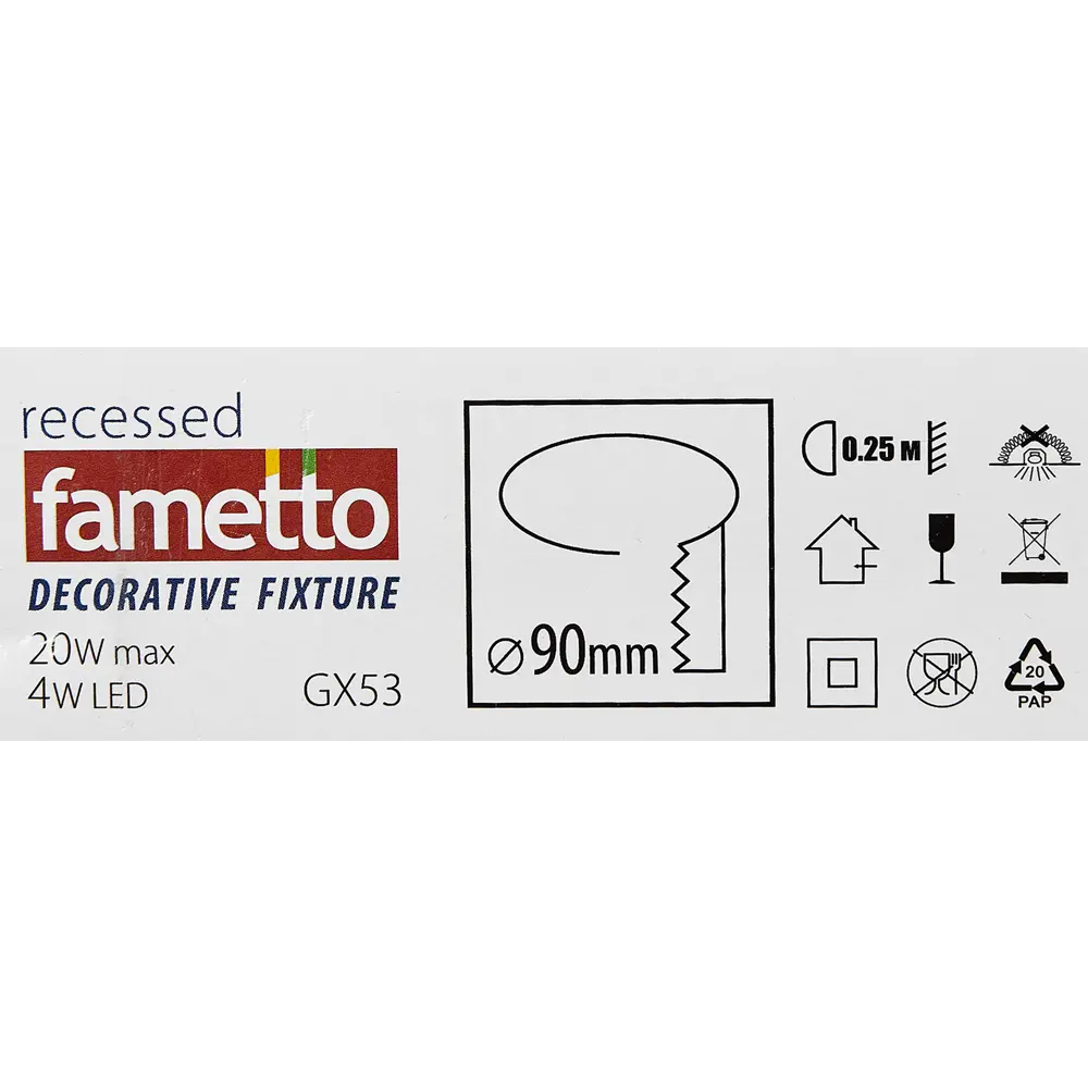Светильник точечный встраиваемый Fametto DLS-L155GX53 3D, 72 м², зеркальный, IP20 82644305 STLM-2062861  - Вид №8