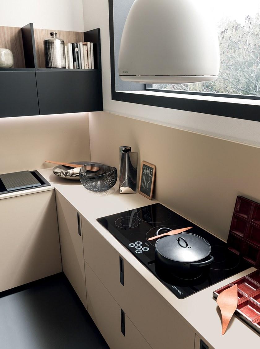 Febal Casa Линейная встроенная кухня из fenix-ntm® sun-id-1363176 - Вид №9