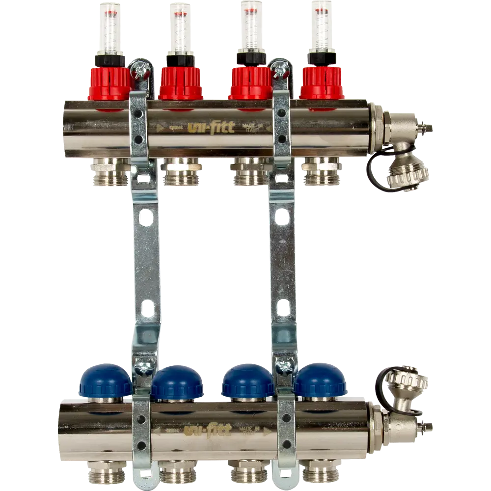 Коллекторная группа Uni-Fitt со встроенными расходомерами 1"х3/4" 4 выхода 440E4304 STLM-2007836