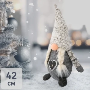 Фигура декоративная «Серый гном» h42 см 85127864 STLM-2054296
