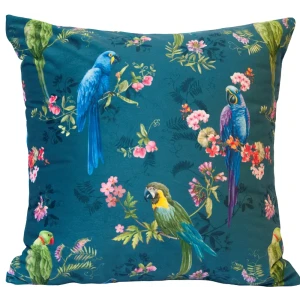 Подушка Seasons Тропики попугай 40x40 см бархат цвет бирюзовый 84177675 STLM-2120051