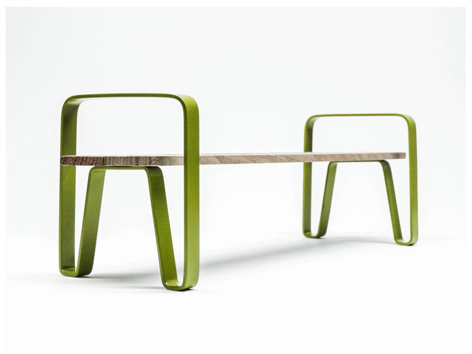 Стальная и деревянная скамья без спинки LAB23 COURT ARCH-00068054 - Вид №2