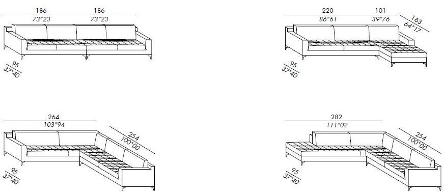 Meridiani Модульный тканевый диван с шезлонгом Prince sun-id-1423531 - Вид №7