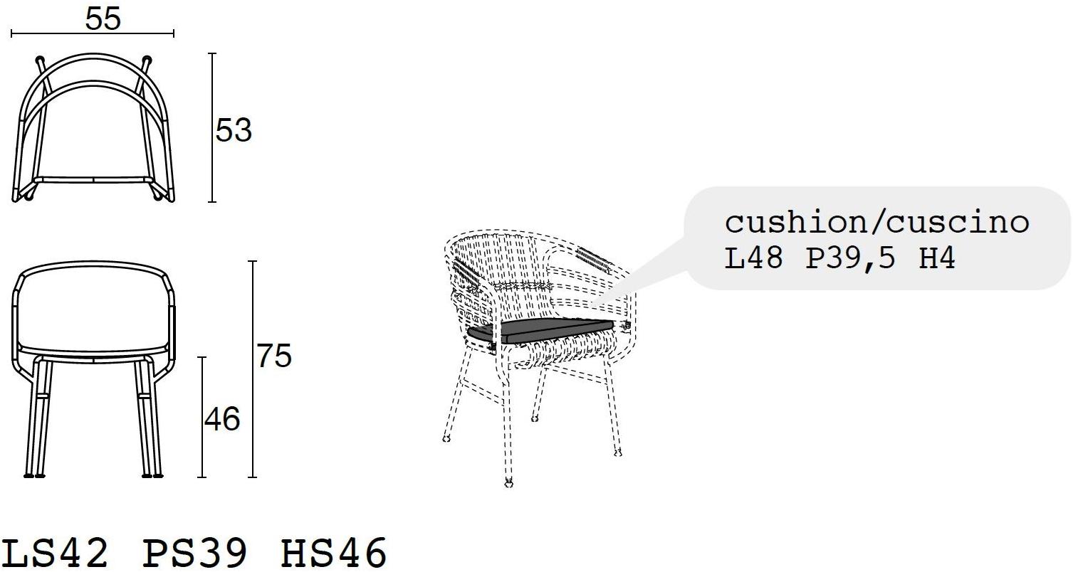 Casamania & Horm Стул из ротанга с подлокотниками Raphia sun-id-1439255 - Вид №9