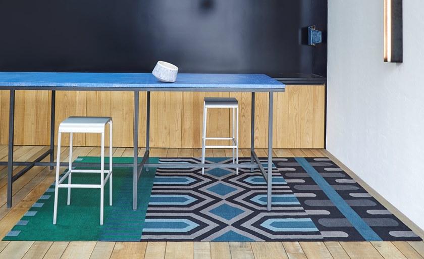 GAN Прямоугольный шерстяной коврик с геометрическими мотивами Ndebele sun-id-1438024 - Вид №2