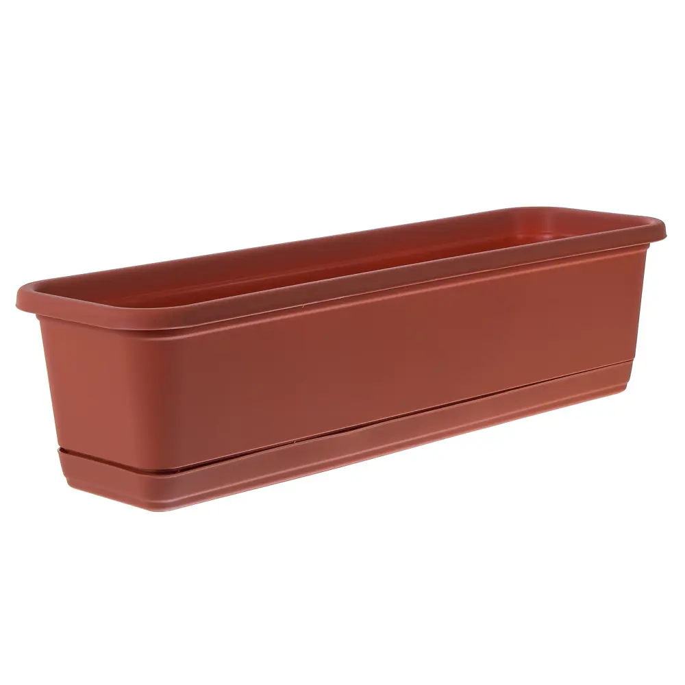 Ящик балконный терракот 60 см с поддоном, пластик Santreyd STLM-2162683