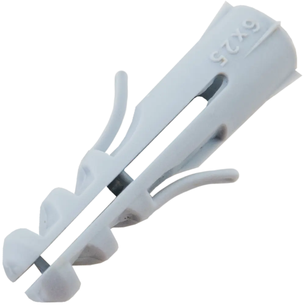 Дюбель с усами для полнотелых материалов 6х25 мм полипропилен цвет серый 200 шт НЕВСКИЙ КРЕПЕЖ STLM-2145494 - Вид №1