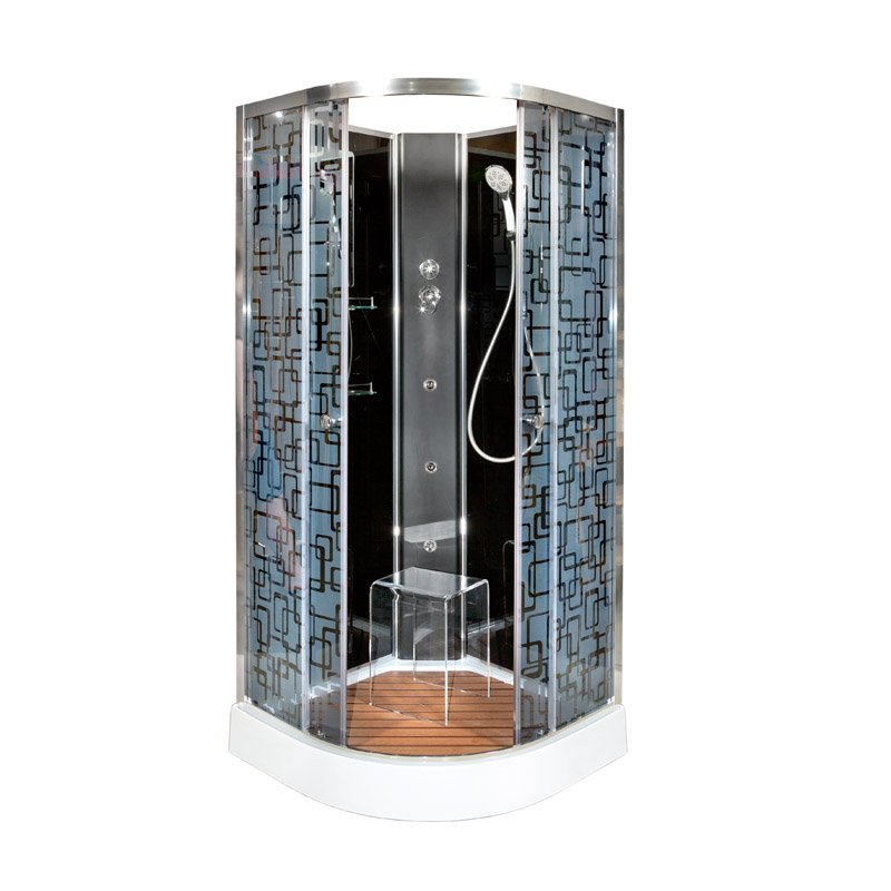 ЕМ1510 стандартная Душевая кабина DETO Серия EM BМ1510 N с гидромассажем BLACK - Вид №2