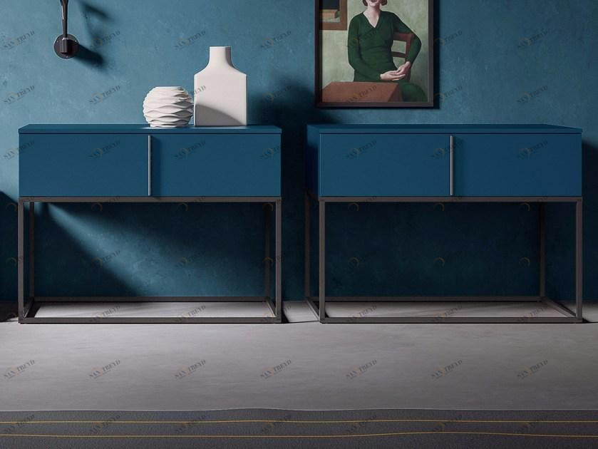 JESSE Прямоугольная прикроватная тумбочка из лакированной древесины с ящиками Plume sun-id-1371189