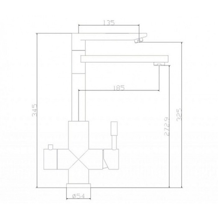 Zorg SZR-1212 Conte Смеситель для кухни Zorg 345х185(135)  - Вид №2