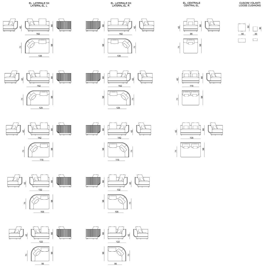 Модульный тканевый диван Visionnaire Foster ARCH-00054544 - Вид №4