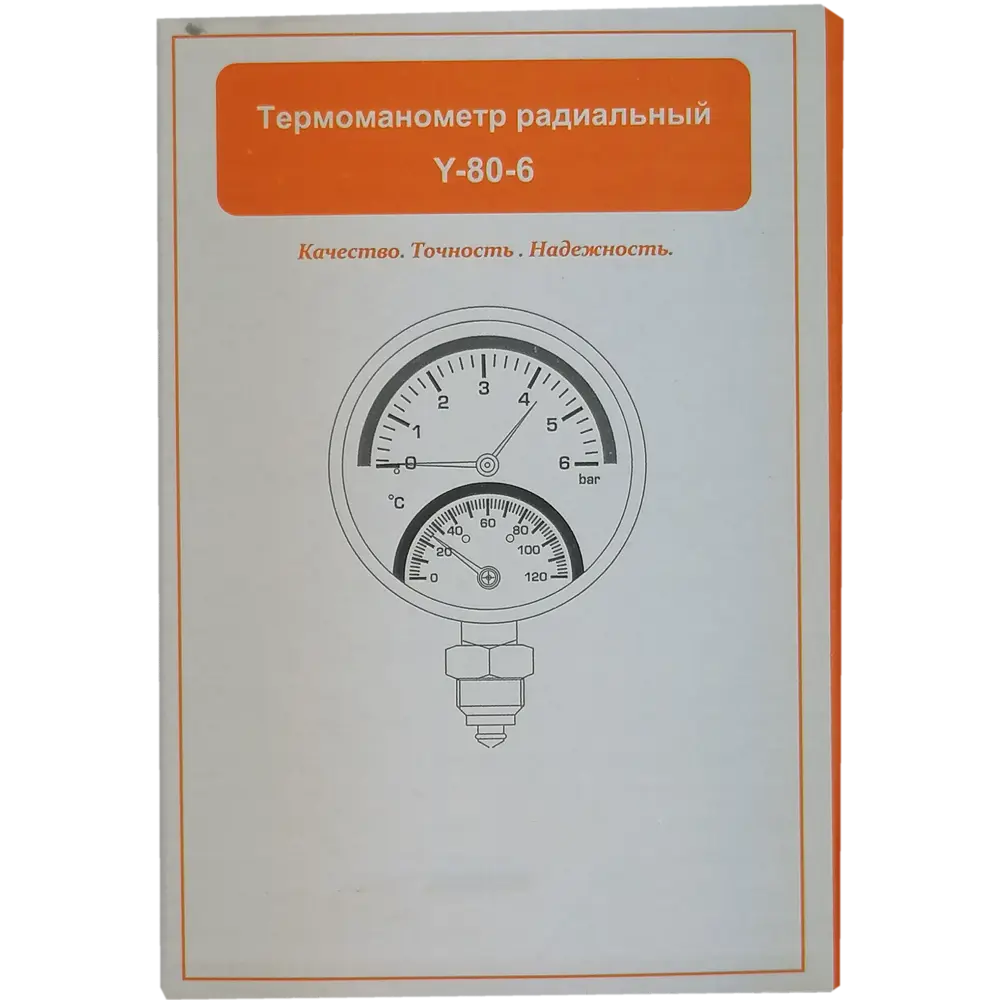 Термоманометр вертикальный, 1/2", 120 град, 6 бар Santreyd STLM-2110577 - Вид №3