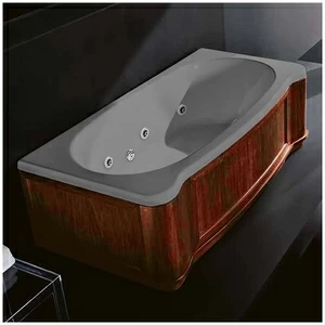 Ванна Gruppo treesse New Classic Young STD-V6747-DX-WO-SE серая с гидромассажем прямоугольная правая деревянная панель орех