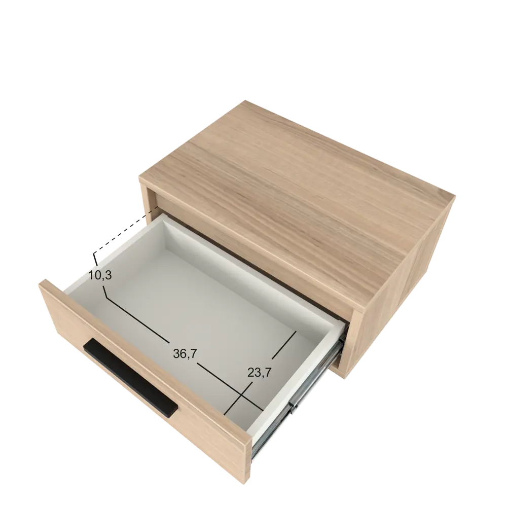 Тумба прикроватная подвесная Лион 45x20x30 см ЛДСП цвет дуб комано Santreyd STLM-2106192 - Вид №6