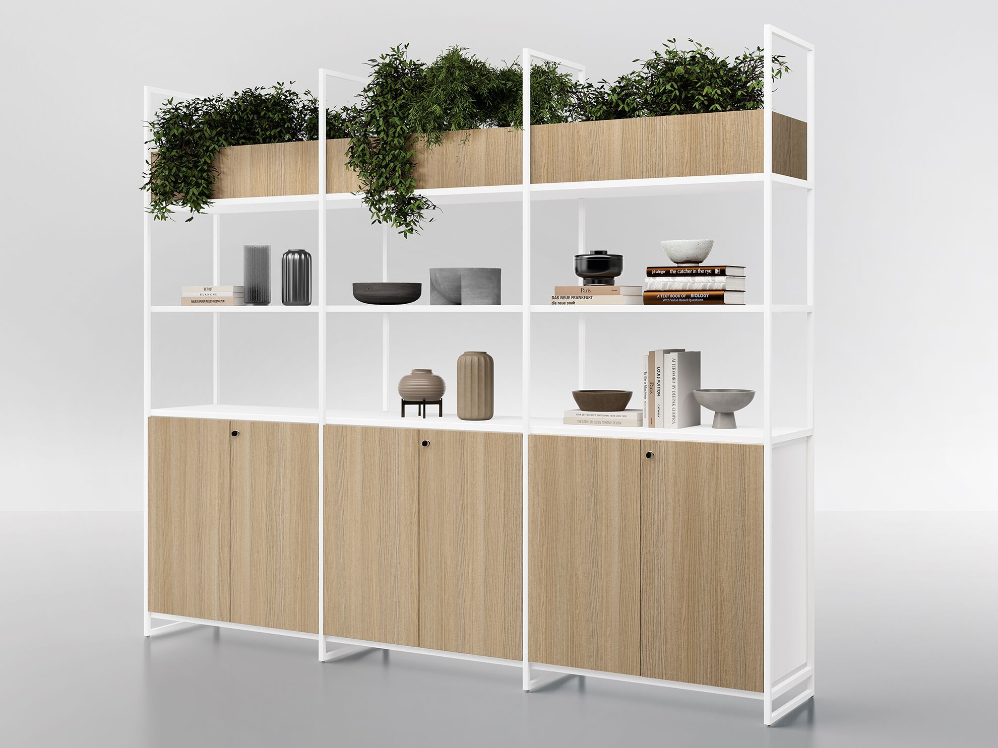 Модульный офисный книжный шкаф из дерева и металла About Office йога ARCH-00036222