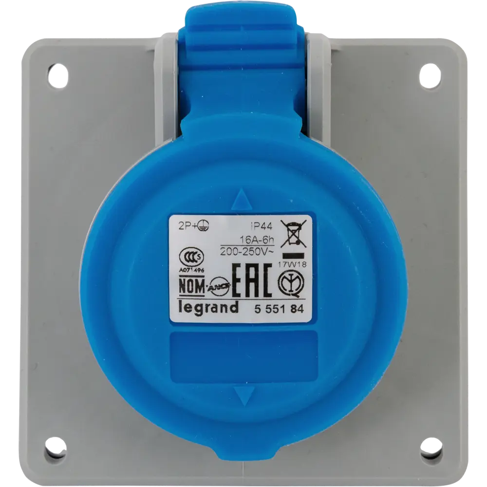 Розетка Legrand P17 Tempra Pro, 2 полюса, заземление, 16 А STLM-2067154 - Вид №1