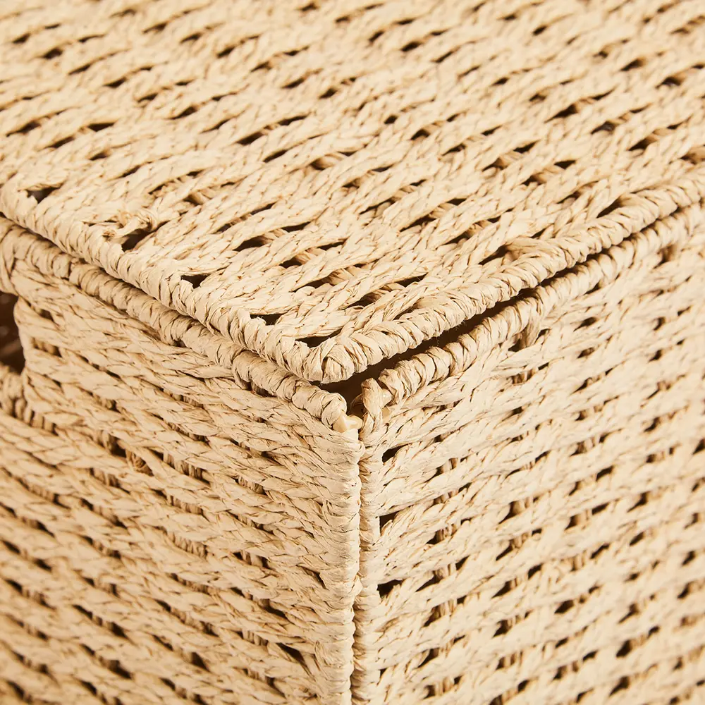 Корзина с крышкой для хранения 45x21x33 см бумага цвет бежевый SPACEO Kub STLM-2198218 - Вид №7