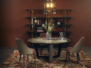 Borzalino Круглый мраморный стол с ленивой сьюзан