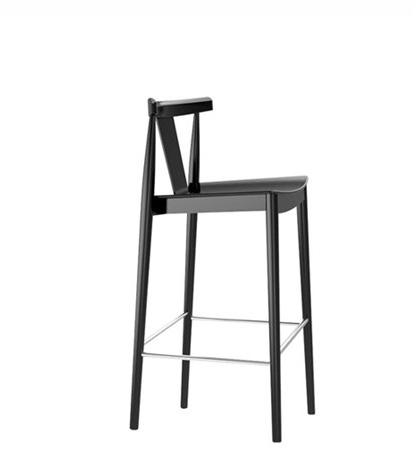 Andreu World Табурет из бука со спинкой и подставкой для ног Smile Bq0337-bq0348 - Вид №5