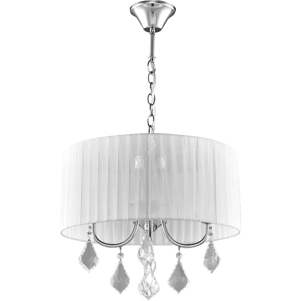 Люстра хрустальная подвесная Жаклин 4 лампы 8 м² цвет белый MW-Light STLM-2133057 - Вид №1