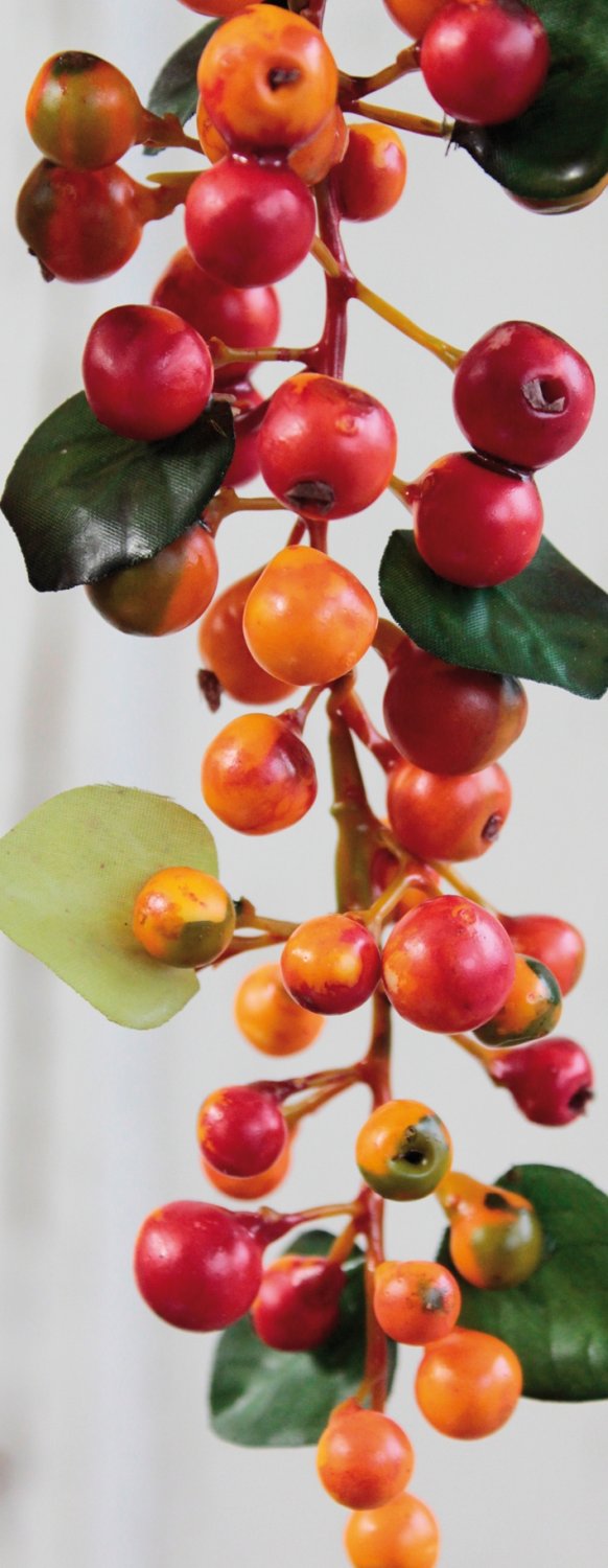 1585 334 a3 Стебель искусственной ягоды, 45 см, оранжевый H-andreas  - Вид №1