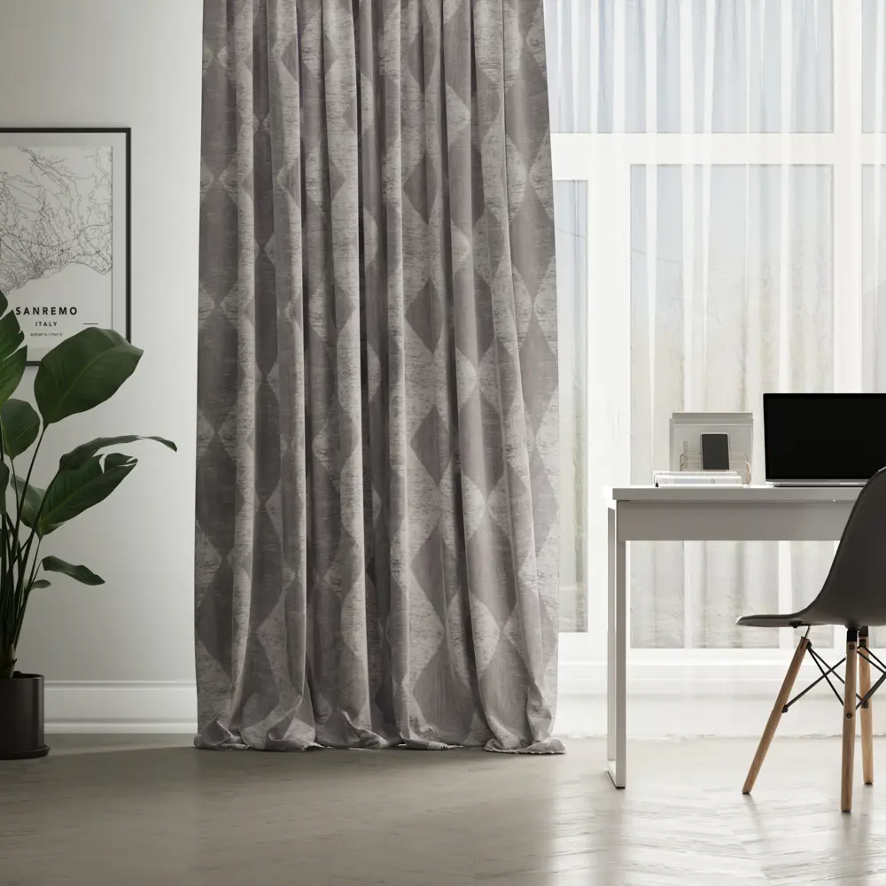 Штора на ленте Inspire Lid 160x280 см цвет серый 83562072 STLM-2141706 