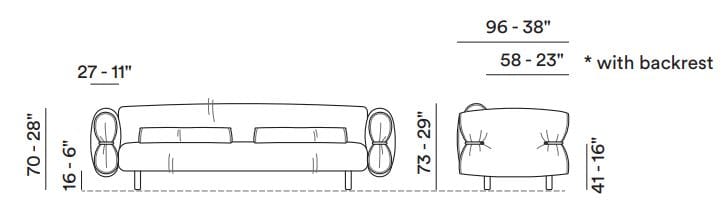 4-местный тканевый диван Max Divani BON BON ARCH-00054334 - Вид №6