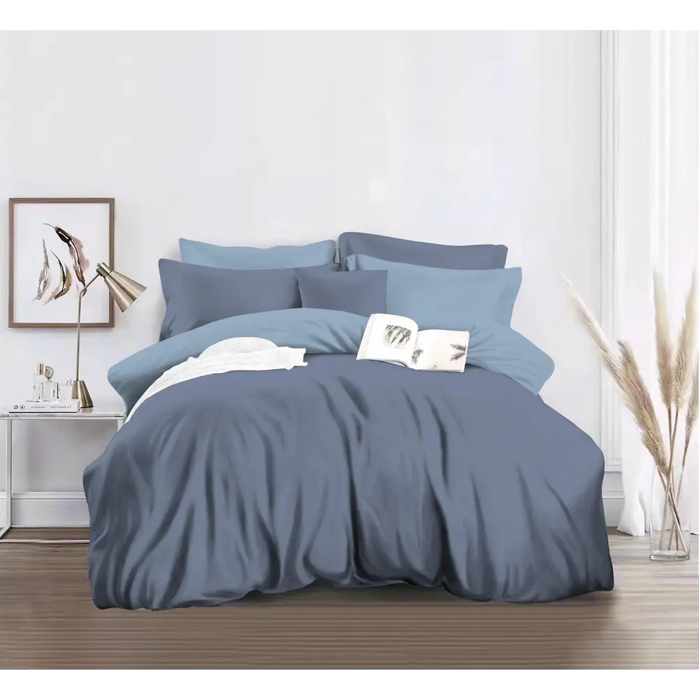 Комплект постельного белья НТК полутораспальный из полисатина насыщенного синего цвета 89404962 STLM-1578490 - Вид №5