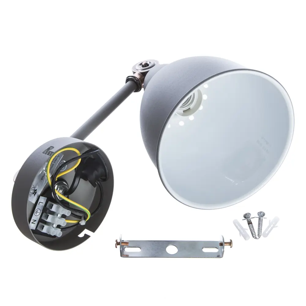 Бра Braccio 1xE27x60 Вт цвет серый матовый Arte Lamp STLM-2049586 - Вид №7