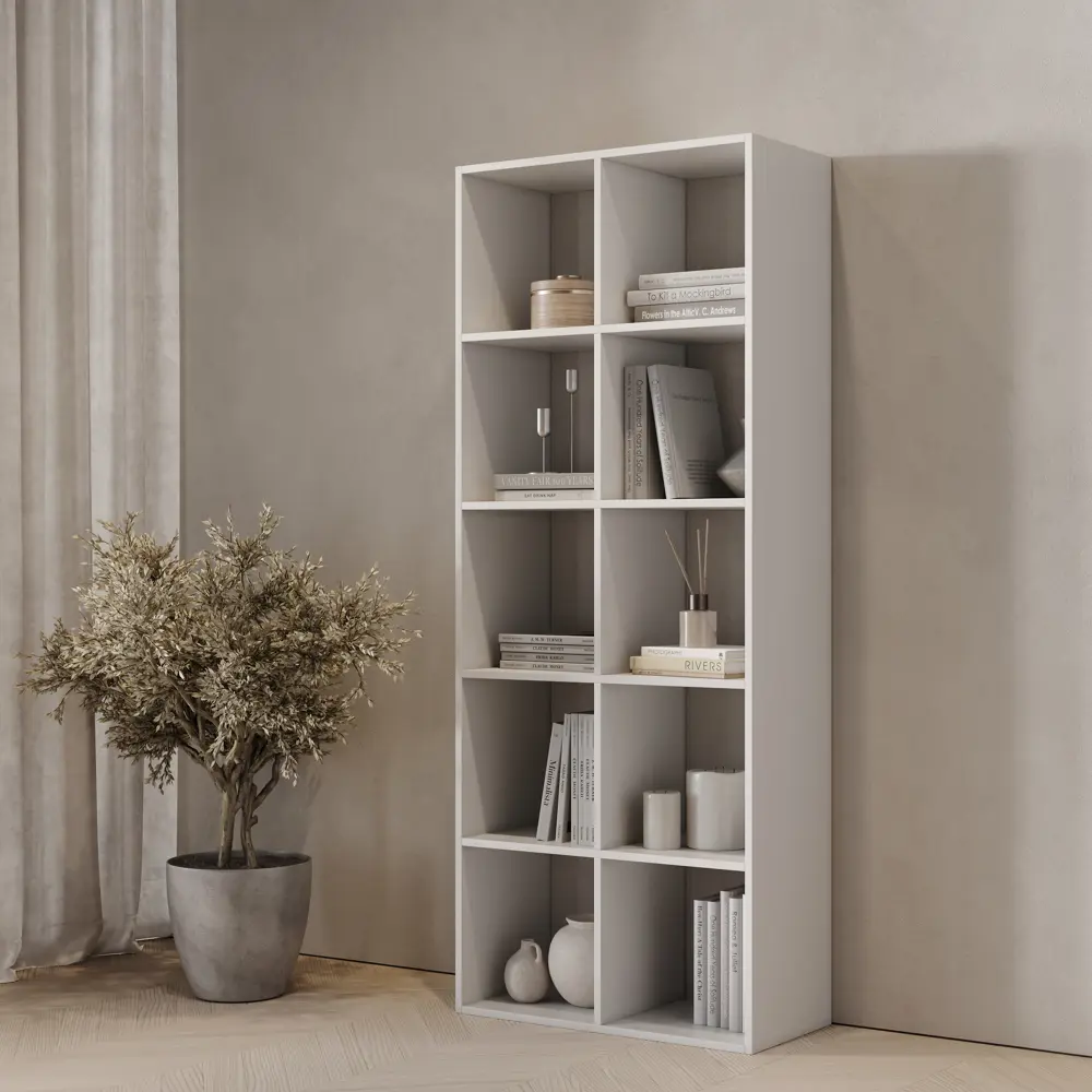 Стеллаж KONSENSA Руан 10 секций 70x173x31.7 см ЛДСП цвет белый STLM-2094368