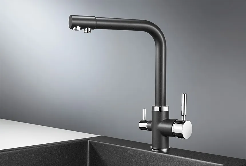 2015, ЧЁРНЫЙ, СМЕСИТЕЛЬ КУХОННЫЙ GRANULA 2015-ST157