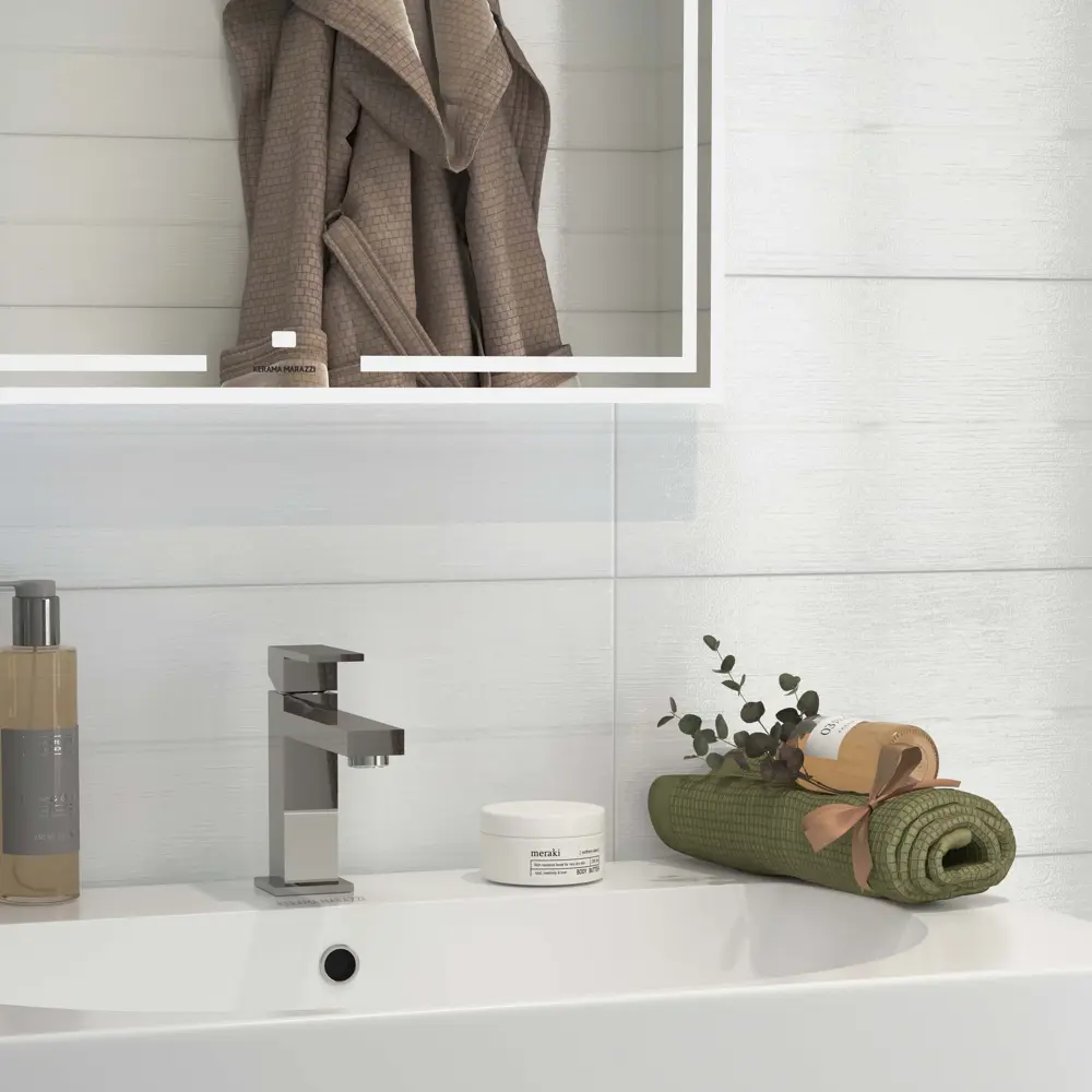 Плитка настенная Kerama Marazzi Сигма 20x60 см 1.2 м² глянцевая цвет белый полосы STLM-2087081