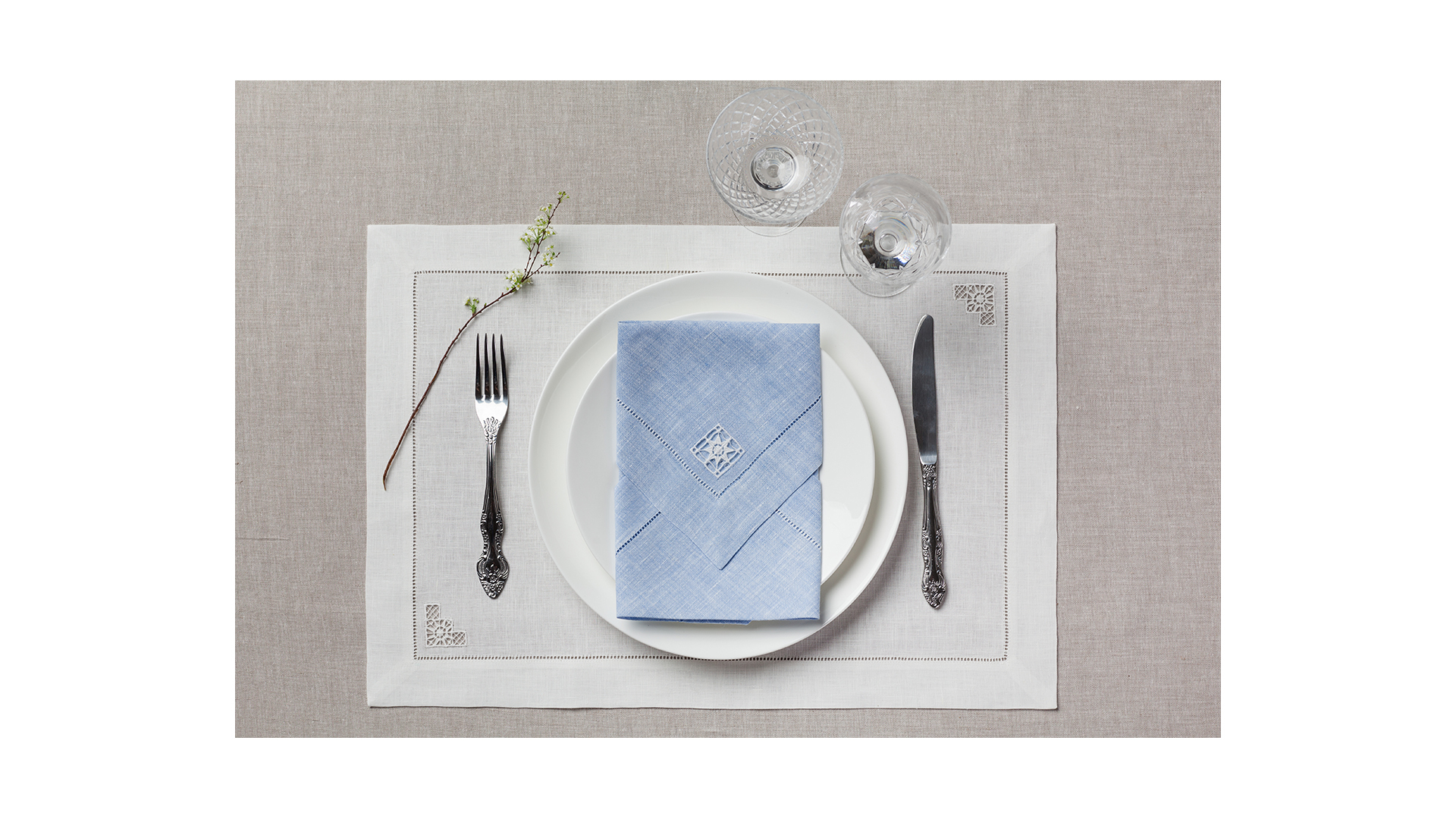 10620350 Крестецкая строчка Набор из 4 салфеток 40x40см Ткань  - Вид №3