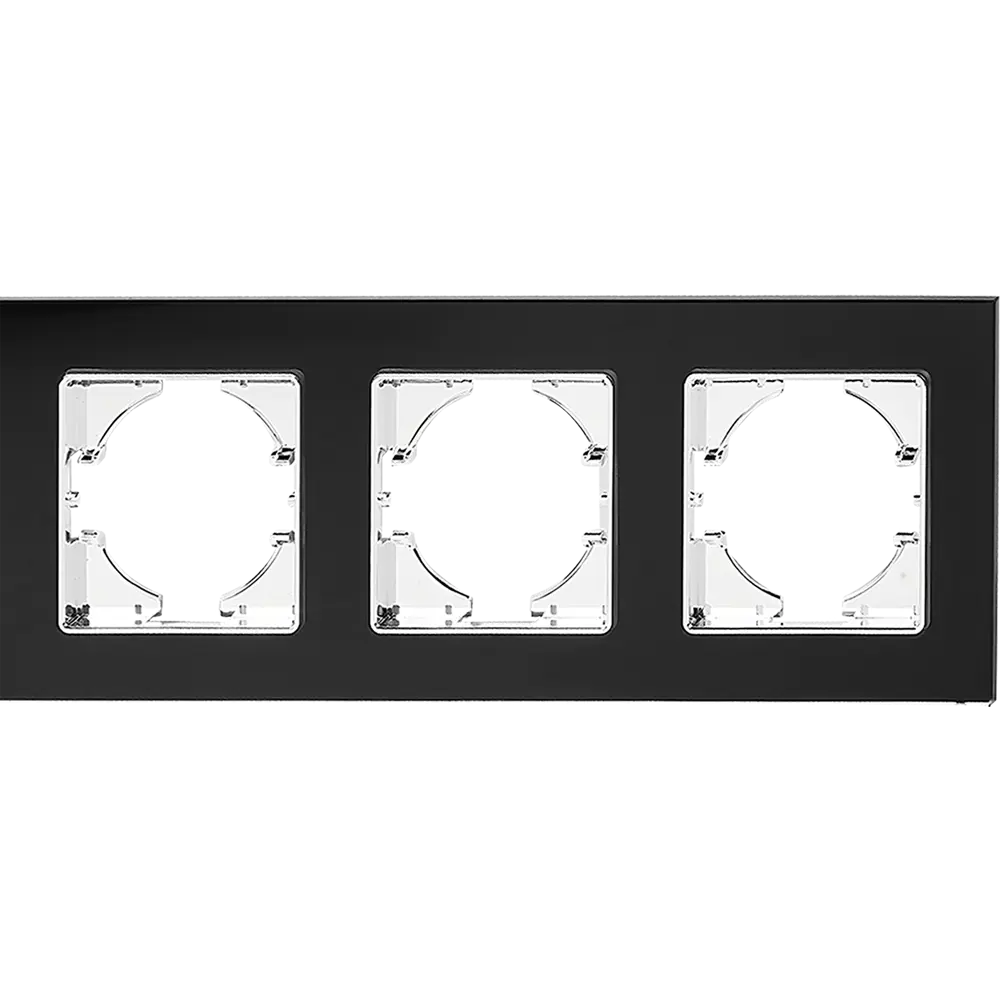 GUSI Electric Ugra - Элегантная рамка для розеток на 3 поста в черном стекле 85233694 STLM-0060201