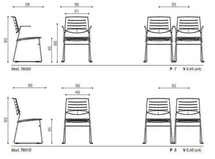 Ares Line Штабелируемый пластиковый стул с санками Zero9 family sun-id-1471654 - Вид №2
